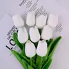 Flores artificiais de tulipa personalizadas para sala de estar, decoração de mesa de jantar, decoração de casamento, adereços de fotografia e arranjos de plantas verdes para cenários