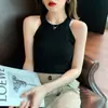 Camisola de punto con cuello halter para mujer, procesamiento OEM, nuevo estilo Verano 2026, diseño de alta gama, sin mangas para usar con otras prendas