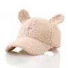 Boné de Baseball de Pelúcia de Orelhas de Coelho e Cordeiro para Mulheres no Outono e Inverno, Chapéu Pequeno Quente e que Valoriza o Rosto, Boné de Aba Estilo Coreano Fofo para Meninas Doces