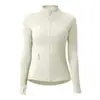 Chaqueta de Yoga para Mujer 2024 Nuevo Estilo Tela No Transpirable Cremallera Dorada Chaqueta Deportiva para Exteriores Cuello Alto Chaqueta de Felpa Cepillada
