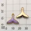 Atacado do Fabricante Pingentes Pequenos de Liga Metálica com Gotejamento de Óleo Charms para Pulseira Colar Cauda de Sereia Desenho Animado Acessórios para Joias DIY