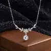 Collar de Trigo Flor para Mujer, Diamante Moissanita de Un Quilate, Lujo Accesible, Versátil Otoño e Invierno de Gama Alta Simple Regalo de Cumpleaños