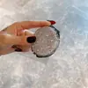 Espelho Mini Redondo Luxuoso Cravejado de Diamantes, Espelho de Maquiagem Portátil, Espelho de Maquiagem Dupla Face com Tampa Flip, Venda Quente Transfronteiriça Venda Direta de Fábrica