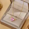 Moda Coreana Micro-incrustado Zircón en Polvo Collar para Mujer Popular en Internet Cadena para Clavícula de Moda Chapado de Protección Ambiental Joyería de Oro Real Joyería