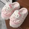 Chinelos de Algodão Fofos da Kulomi Femininos com Solado Grosso para Dormitório Casa Estudantes Sapatos de Algodão Grossos Quentes de Pelúcia Femininos Inverno Novo Estilo