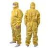 Macacão de Proteção Química T90 Amarelo Peça Única Shield, Resistente a Ácidos e Alcalis, Vestimenta de Proteção Nível Químico 3 com Capuz, Proteção Especial contra Químicos Perigosos