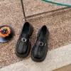 Zapatos de Cuero con Plataforma de Moda que Aumentan la Altura para Mujer, Nuevos Zapatos Mocasines de Moda Estilo Británico Primavera/Verano 2025 para Mujer