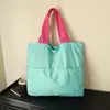 Bolsa de Nuvem Estilo Japonês Dobrável Portátil Ombro Tote Bolsa de Armazenamento Grande Capacidade Zíper Sacola de Compras de Supermercado Impermeável