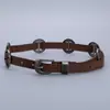 Ropa Nueva Vintage Estilo Étnico para Mujer Accesorios Grandes de Flor Tallada Cinturón para Mujer Casual Combinable Todo Uso Exportación Directa Hebilla de Punto