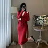 Elegante y chic conjunto de falda de punto de alta gama estilo socialité, nuevo conjunto de dos piezas de moda de otoño con chaleco y falda
