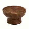 Prato de Frutas Transfronteiriço com Alto Valor Estético para Uso Doméstico, Prato de Madeira Simples para Sobremesa e Frutas Secas com Pés Altos, Prato de Frutas de Madeira para Exportação