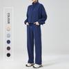 Novo Conjunto de Roupa de Yoga Quente de Veludo Fino Outono e Inverno, à Prova de Vento e Resistente ao Frio, Roupa Fitness Casual Solta, Conjunto de Duas Peças Espessado