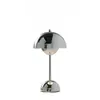 Lámpara de Mesa Decorativa de Plata Galvanizada Transfronteriza, Forma de Hongo, Capullo de Flor, Recargable, Táctil, Estilo Nórdico, para Hogar, Dormitorio, Mesita de Noche, Estudio
