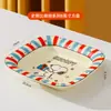 Snoopy Colorido Cerámica para el Hogar Platos de Cerámica para Niños Platos de Ensalada Platos de Desayuno Tazón Creativo para Fideos Tazón para Sopa Cuchara Palillos Vajilla