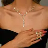 Conjunto de Noiva, Joias Populares, Colar com Girassol de Strass e Pérolas, Brincos, Pulseira, Conjunto de Três Peças, Acessórios para Casamento