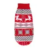 Roupas para Pet Floco de Neve de Natal Gola Alta Cachorro Fantasia de Rena de Feriado Suéter de Malha Folha de Bordo Casaco Gato Inverno
