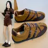 Marrón Hebilla Nueva Cuero Retro Zapatos de Tabla Zapatos de Lona 2026 Con Cordones Caña Baja Otoño Suela Gruesa Gand Xun Zapatos Casuales Tela