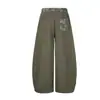Pantalones de chándal Magic Bear estilo americano retro ligero con cintura de camuflaje y diseño de empalme, pantalones casuales de pierna recta ancha