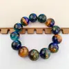 Pulsera de Ágata Resina Anti-Azul Partícula Grande Pulsera de Cuentas de Buda Estilo Antiguo Pulsera de Transmisión en Vivo Douyin Transfronteriza Joyería de Cadena de Cuentas Grandes