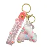 Chaveiro Criativo de Letra com Óleo e Bolinhas Coloridas Flutuantes Delicadas, Adequado para Meninas, Argola de Chaveiro de Bolsa de Casal