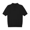 Camisa Polo de Punto de Manga Corta para Hombre con Cuello Camisero, Falso Dos Piezas con Cuello en V, Estilo Old Money, Seda Helada, Verano, Fábrica Transfronteriza al por Mayor