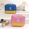 Bolsa Portátil Popular para Armazenamento Médico, Kit de Primeiros Socorros para Casa e Viagem, Bolsa Organizadora de Medicamentos de Emergência com Compartimentos Múltiplos em Tecido Oxford
