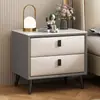 Mesita de Noche de Madera Maciza Modelo Minimalista Moderno 2025 Uso en Dormitorio Hogar Apartamento Pequeño Gabinete de Almacenamiento de Noche de Lujo Ligero