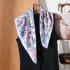 Pañuelo de Seda Artístico Morandi de 70 cm para Mujer, Pañuelo Cuadrado Versátil de Alta Gama, Adecuado para Viajar al Trabajo, Elegante para Camisas y Trajes, Pañuelo Pequeño para el Cuello, Bufanda