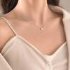 Collar Cuadrado de Plata S925 Cuadrado Nuevo Diamante Cuadrado de Circonio Circonita Moda Simple Lujo Ligero Diseño de Nicho Cadena para la Clavícula para Mujeres