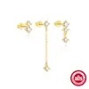 Juego de Collar, Pulsera y Aretes de Plata de Ley S925 con Circonita de Diamante Popular Europeo y Americano Lujo Accesible Elegante Versátil Joyería