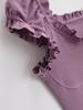 Camiseta de Manga Corta Ajustada para Mujer, Estilo Spice Girl Europeo y Americano, Diseño de Hebilla de Oreja de Madera, Top Corto de Cintura Alta Nuevo de Verano