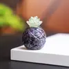Adornos de Piña Dorada de Resina Rellena de Cristal Natural Mascota Fresca y Linda Decoraciones de Escritorio de Escritorio