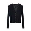 Cárdigan de punto protector solar estilo coreano para mujer, nuevo modelo de verano 2026, cárdigan negro elegante y a la moda estilo francés, talla única con etiquetas