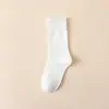 Calcetines de media pantorrilla para mujer Zhuji, color liso, borde superior holgado, sin costuras, calcetines transpirables para el posparto, calcetines de algodón para mujer de otoño e invierno, venta al por mayor