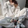 Conjunto de Roupa Esportiva Estilo Preguiçoso para Mulheres Primavera, Outono e Inverno 2026 Novo Conjunto de Duas Peças Simples Solto Plus Size Cross-Border Coreano