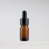 Botella de Aceite Esencial Marrón de 5 ml, Botella de Vidrio Marrón con Gotero, Botella de Relleno con Gotero, Botella de Muestra de Prueba Cosmética