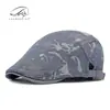 Sombreros de Comercio Exterior para Hombre, Boinas de Lona y Algodón de Moda Retro Británica, Gorras de Pico con Técnica de Salpicadura de Tinta para Mujer