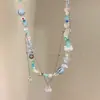 Estilo Vacaciones en la Playa~ Collar con Cuentas de Conchas Dopamina para Mujer, Gargantilla Cadena para Clavícula Estilo Vacaciones de Diseño Único