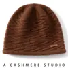 Gorro de Cachemira para Mujer 100% Cachemira Pura Hombres y Mujeres Mismo Estilo Cúpula Moda Simple Cálido Gorro Tejido
