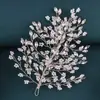 Adorno de cabeça europeu e americano para noiva, feito à mão com contas e strass, acessório de cabelo lateral para vestido de noiva DZ153