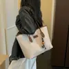 Bolso grande tejido vintage para mujer, nuevo bolso tote coreano simple de moda para el verano 2026, bolso de hombro para el día a día de gran capacidad