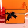 Caja de Regalo Naranja Hermes con Lazo, Souvenir Precioso, Empaque de Caja de Regalo Ritual, Caja de Regalo para Lencería al por Mayor