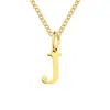 Nuevo Collar de Acero Inoxidable de 26 Letras de Amazon, Cadena para Clavícula Moderna y Versátil, Collar para Pareja con Apellido en Stock