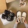 Zapatos de Cuero para Mujer Estilo Popular de Campus Inspiración Británica, Modelo Nuevo Primavera/Verano 2026, Combinados con Faldas, Zapatos Mary Jane con Moño Negro