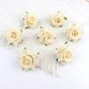 Gotas de Rocío Flor de Rosa Accesorios Flor Artificial DIY Tela de Seda Tocado Gotas Rizos Rosas Accesorios para Diadema