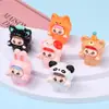 Resina Estéreo Desenho Animado Animal Abraçando DIY Acessórios de Joia Chaveiro Material de Caixa Surpresa Ornamentos Pequenos para Carro e Mesa