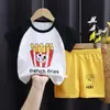 Traje de verano para niños de manga corta y shorts, camiseta de algodón para niños y niñas, ropa fina para bebé, nuevo 2025, tesoro para hombre al por mayor