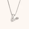 Collar de Diseño de Nicho de Moda Transfronterizo Ins Europeo y Americano Acero Inoxidable Chapado en Oro de 18 Quilates Collar con Letras de Burbuja de Alta Gama para Mujer
