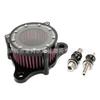 Adecuado para Harley Sportsman XL883 1200 X48, filtro de aire transparente retro de aluminio modificado.