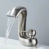 Grifo de lavabo de cascada creativo, lavabo bajo encimera, grifo de lavabo de cobre puro para baño, mueble de baño, lavabo de cobre, para uso doméstico